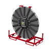 Double hose reel on transport and mounting rack