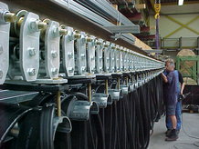 Energieversorgung eines Verschiebewagens in einer Ziegelfabrik